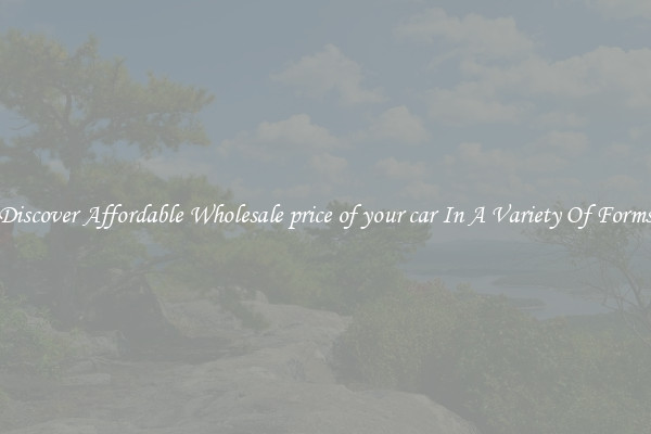 Discover Affordable Wholesale price of your car In A Variety Of Forms