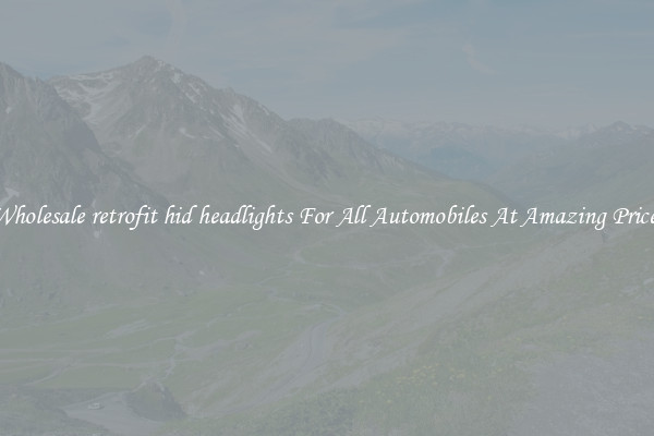 Wholesale retrofit hid headlights For All Automobiles At Amazing Prices