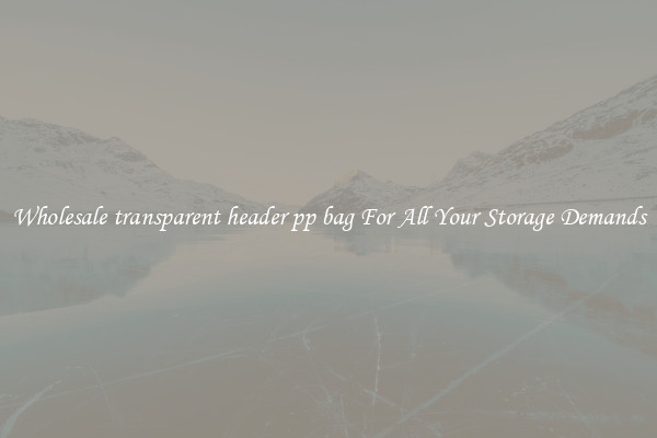 Wholesale transparent header pp bag For All Your Storage Demands