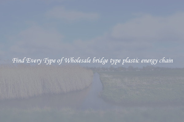 Find Every Type of Wholesale bridge type plastic energy chain
