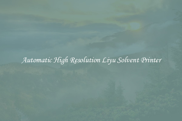 Automatic High Resolution Liyu Solvent Printer