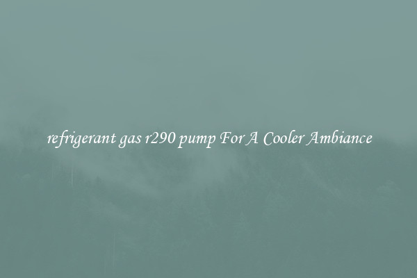 refrigerant gas r290 pump For A Cooler Ambiance